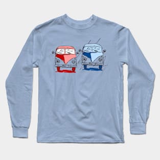 Red and blue coupel cars Long Sleeve T-Shirt